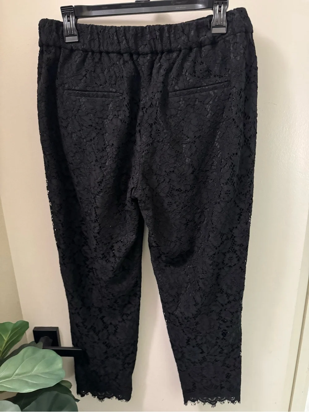 J. Crew Black Cropped Lace Ankle Pants